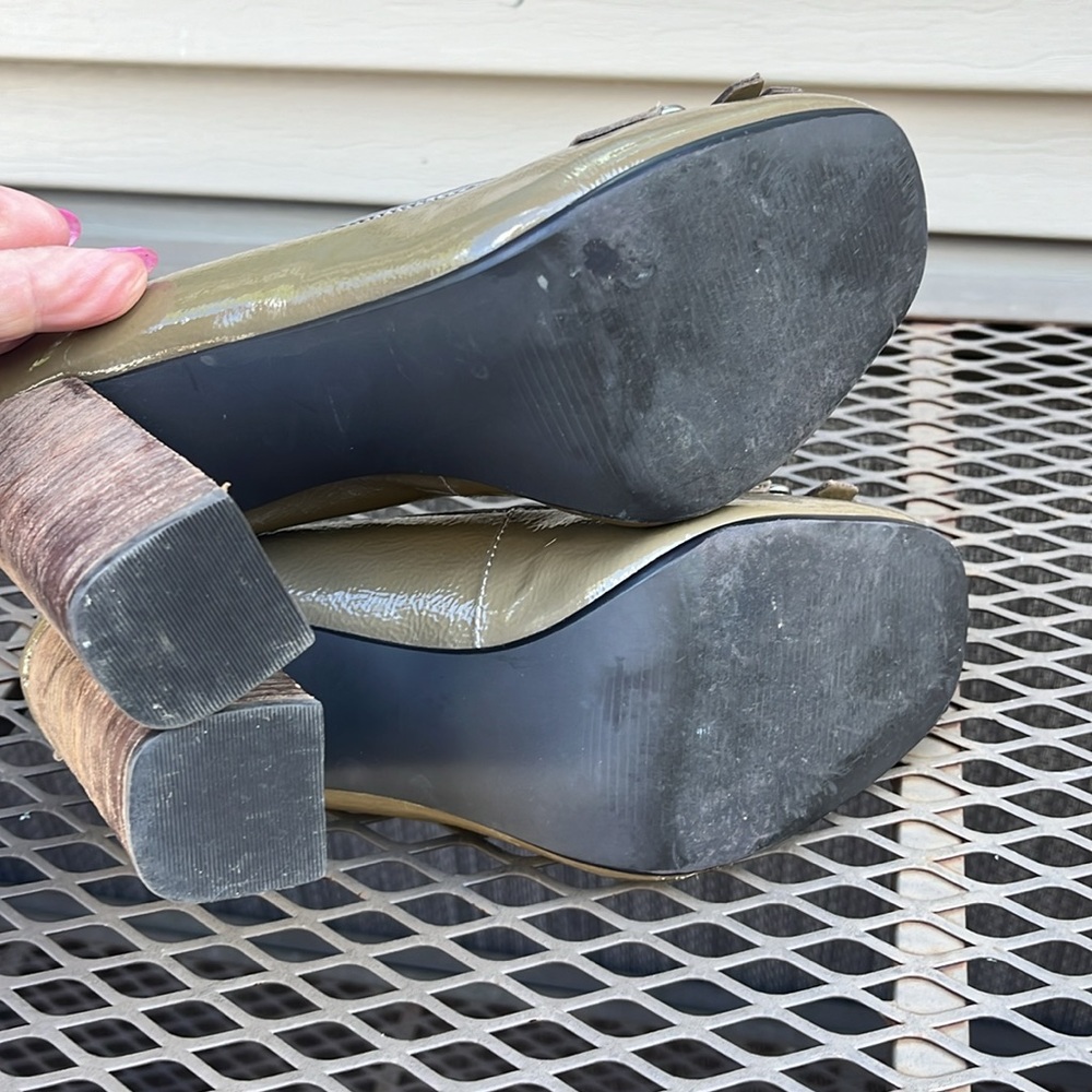Levity - Nicolo line pumps - stacked block heels - leather size 8 - Picture 6 of 11